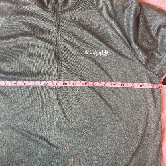 Columbia Sportswear PFG Omni-shade 1/4 Zip Long Sleeve Pullover Men M Gray Logo - Picture 3 of 5
